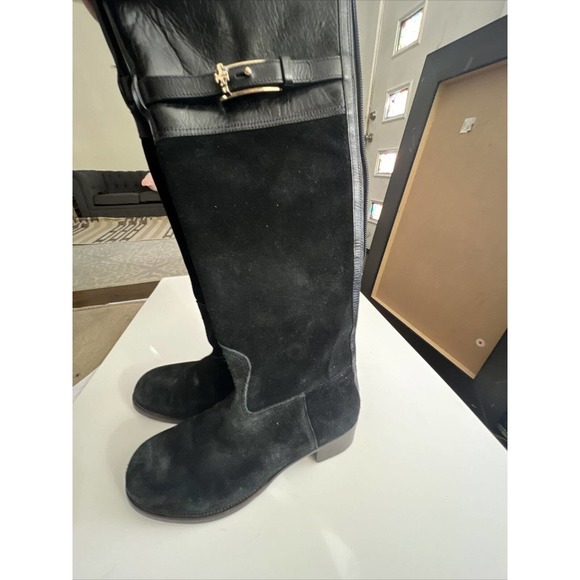 Tory Burch Jenna Suede Leather Knee High Black Women's Size 6.5 M - Picture 8 of 9